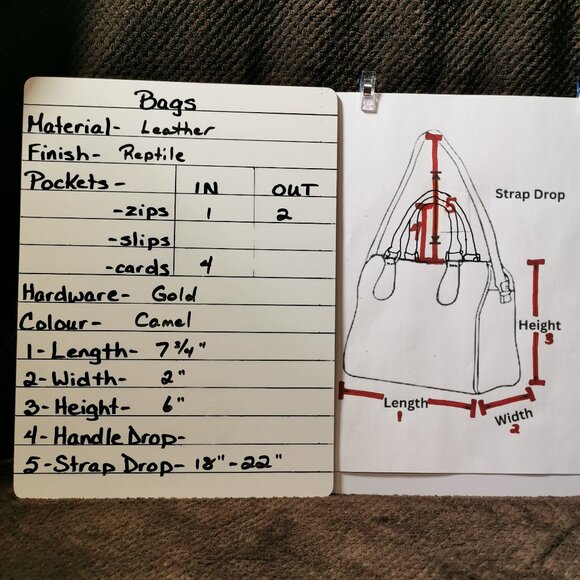 Alegra Camel/Gold Double Sided Lizard Crossbody #237 - Picture 15 of 15